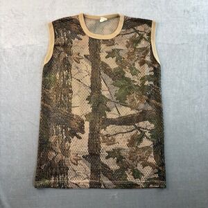 RealTree Inspired Vintage Camo Mesh Tank Top Hunting Outdoor Sleeveless Size L